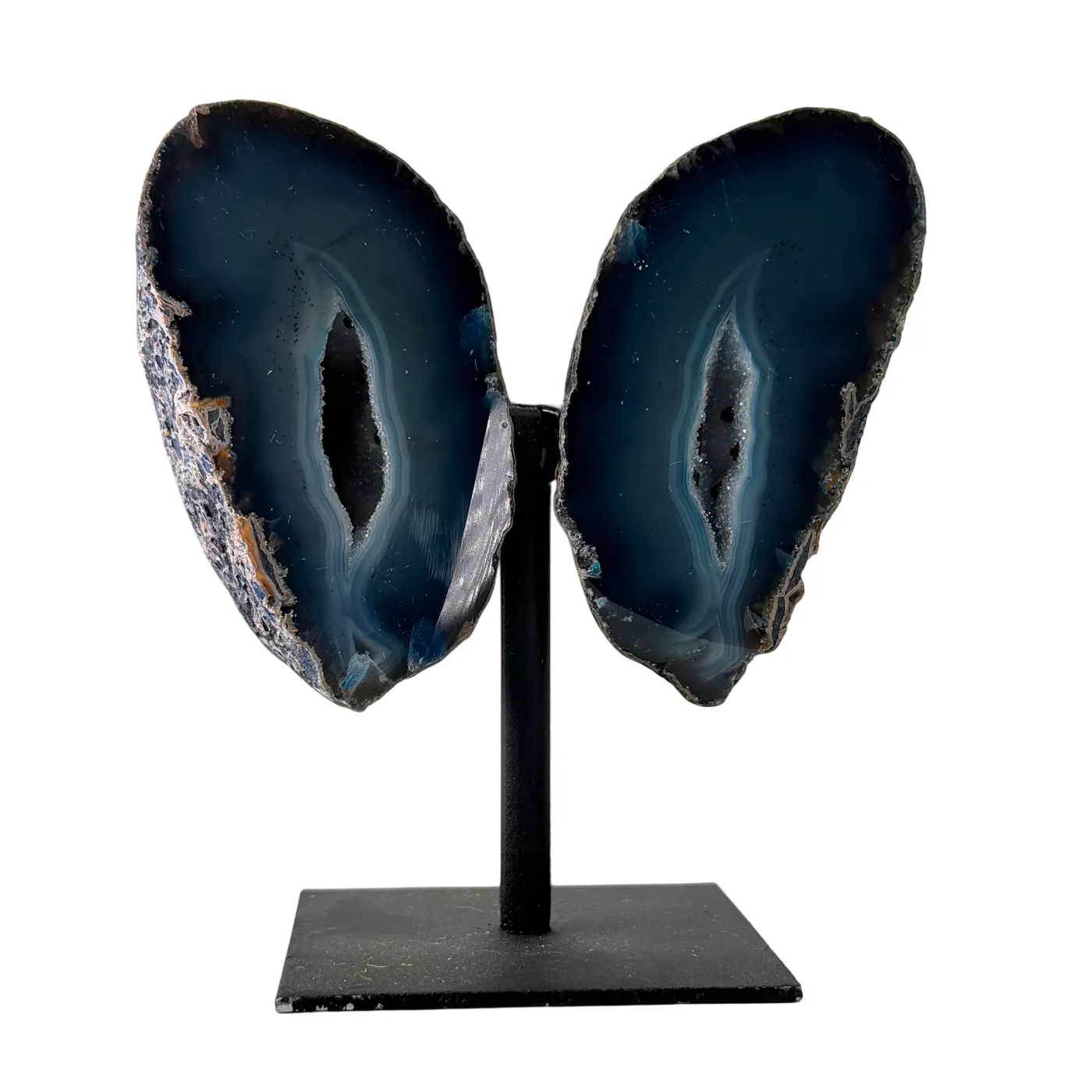 Beautiful Agate Geode Set on Stand Small