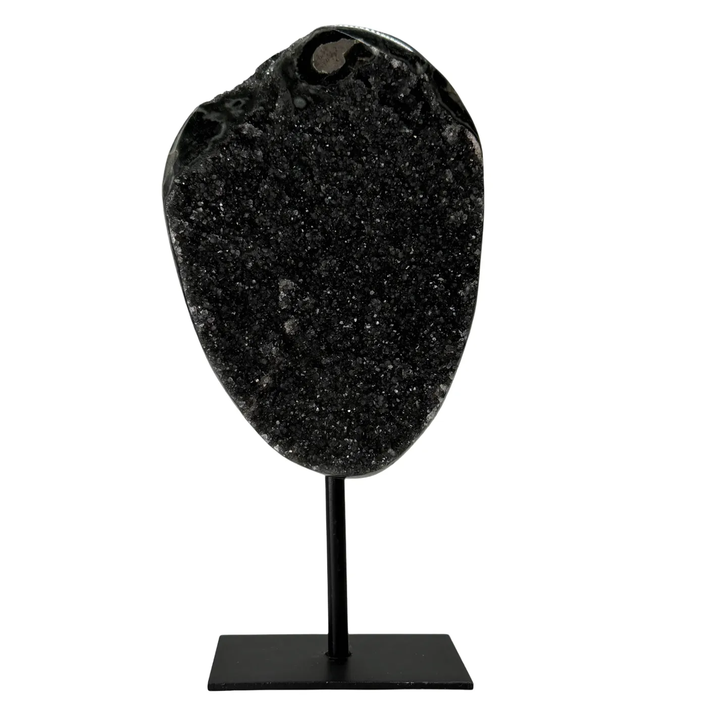 Rock agate with amethyst on stand #7