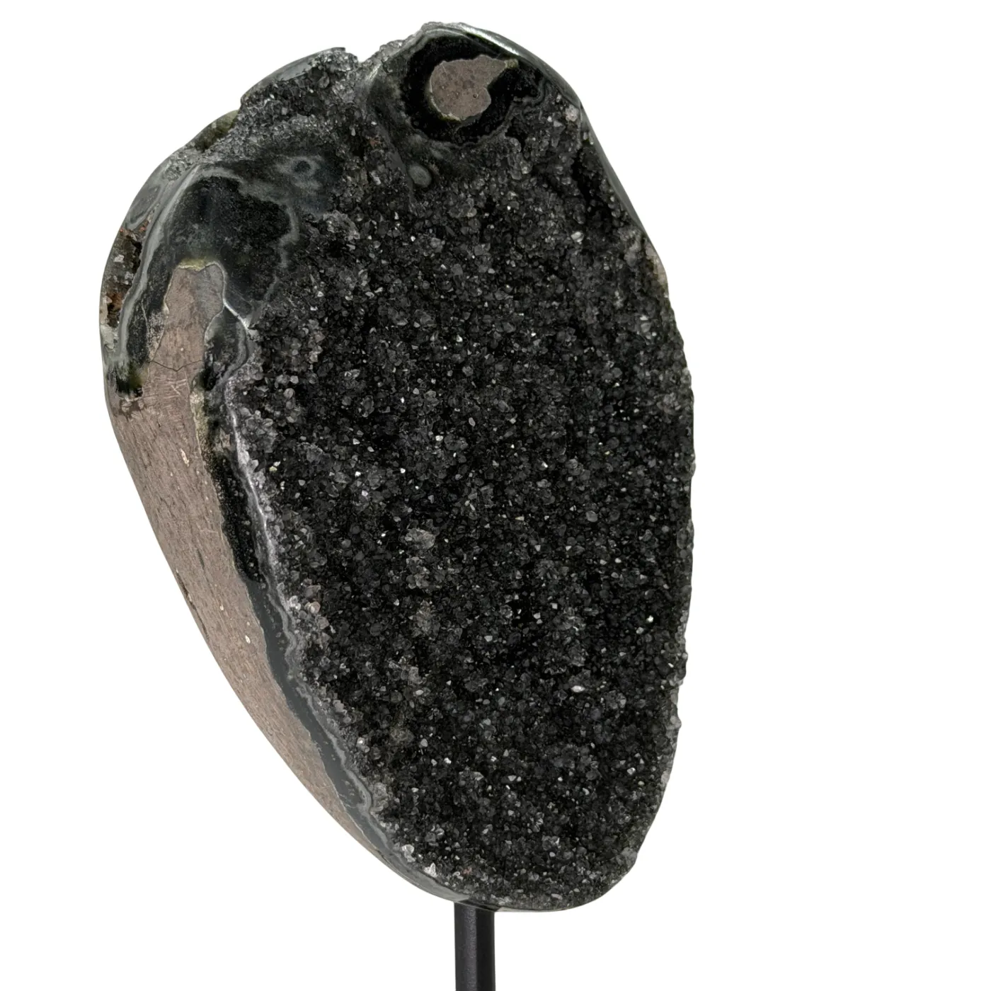 Rock agate with amethyst on stand #7