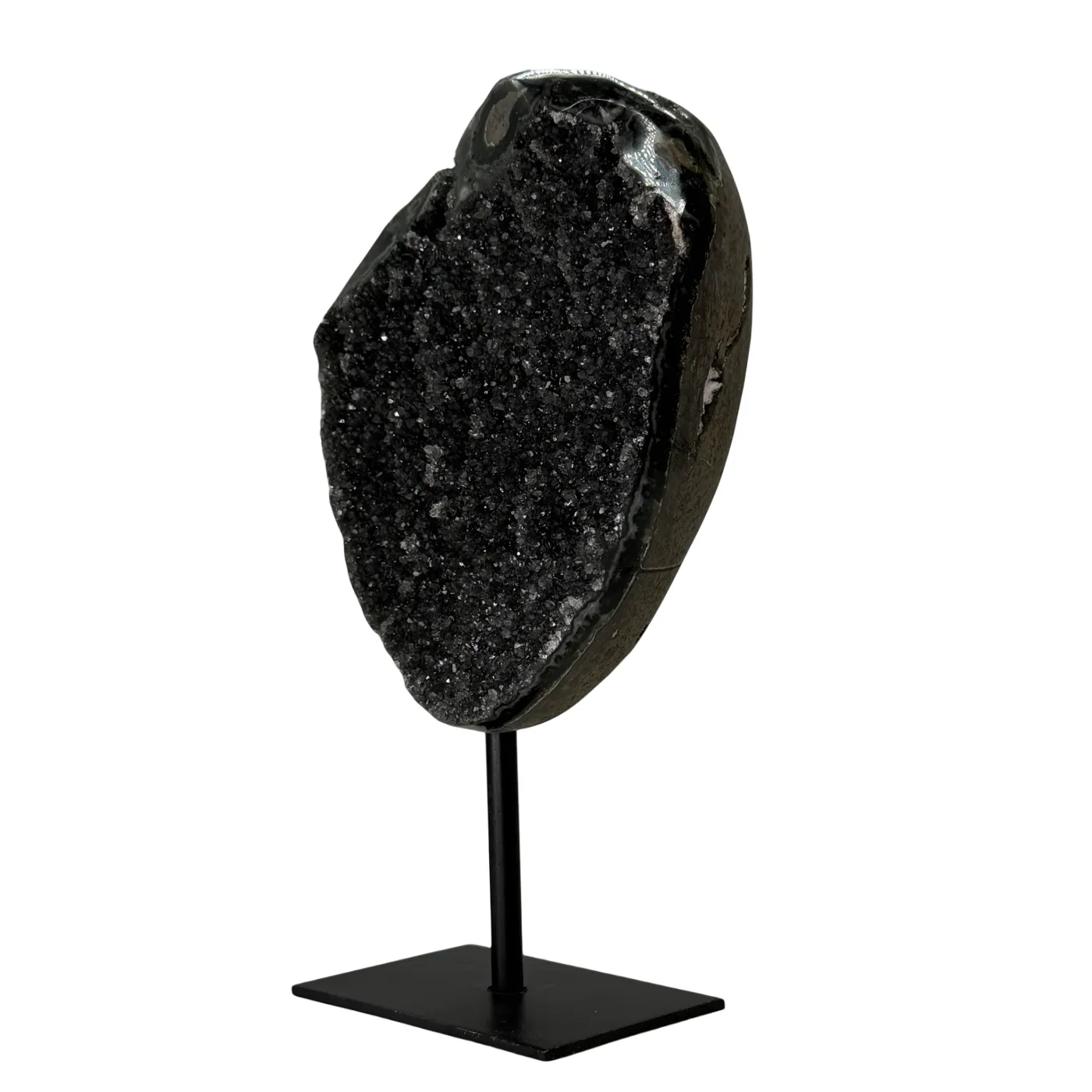 Rock agate with amethyst on stand #7