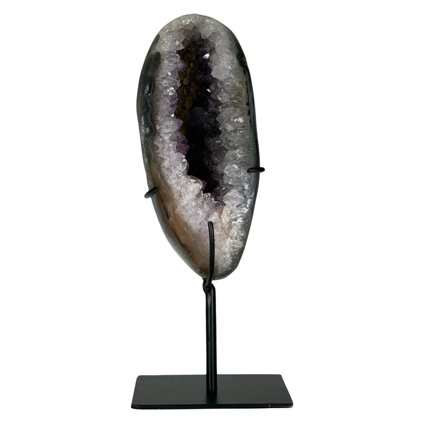 Amethist geode met agaat op standaard #6