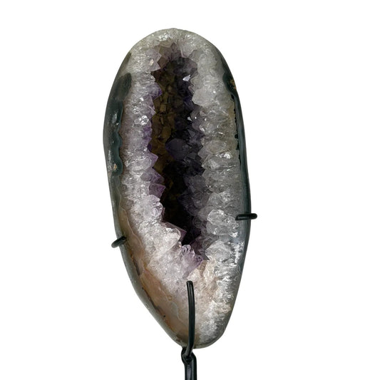 Amethist geode met agaat op standaard #6