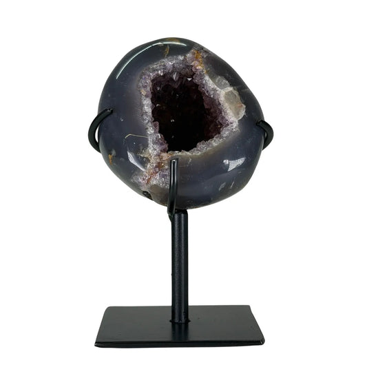 Amethist geode met agaat op standaard #7