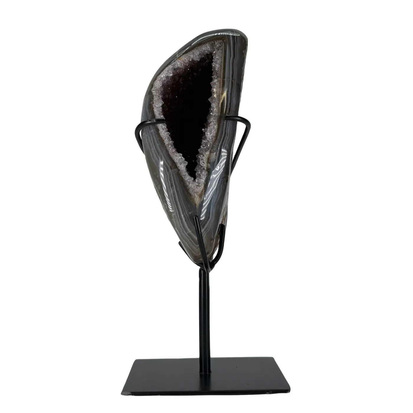 Amethist geode met agaat op standaard #11
