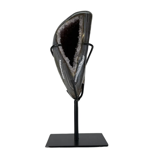 Amethist geode met agaat op standaard #11