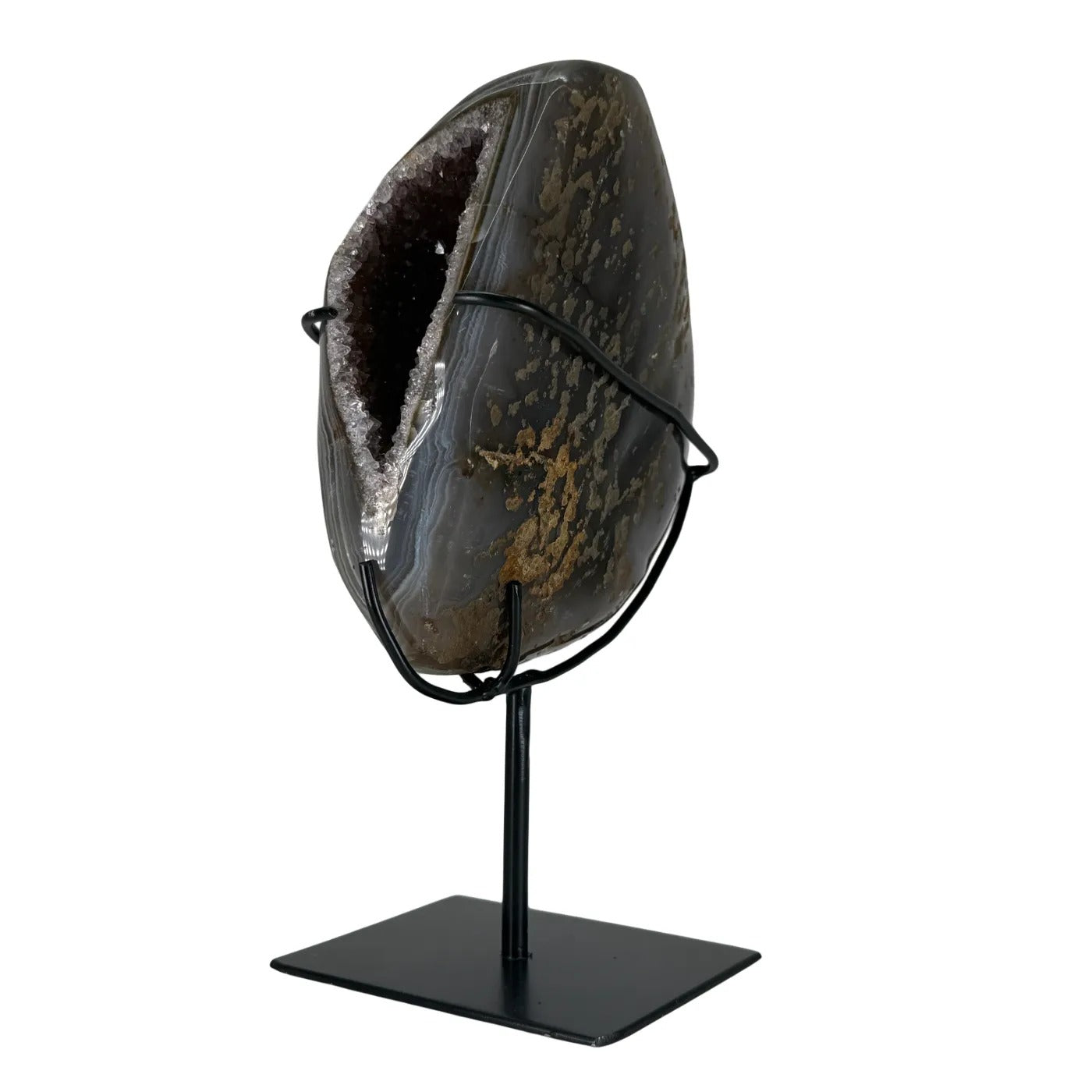 Amethist geode met agaat op standaard #11