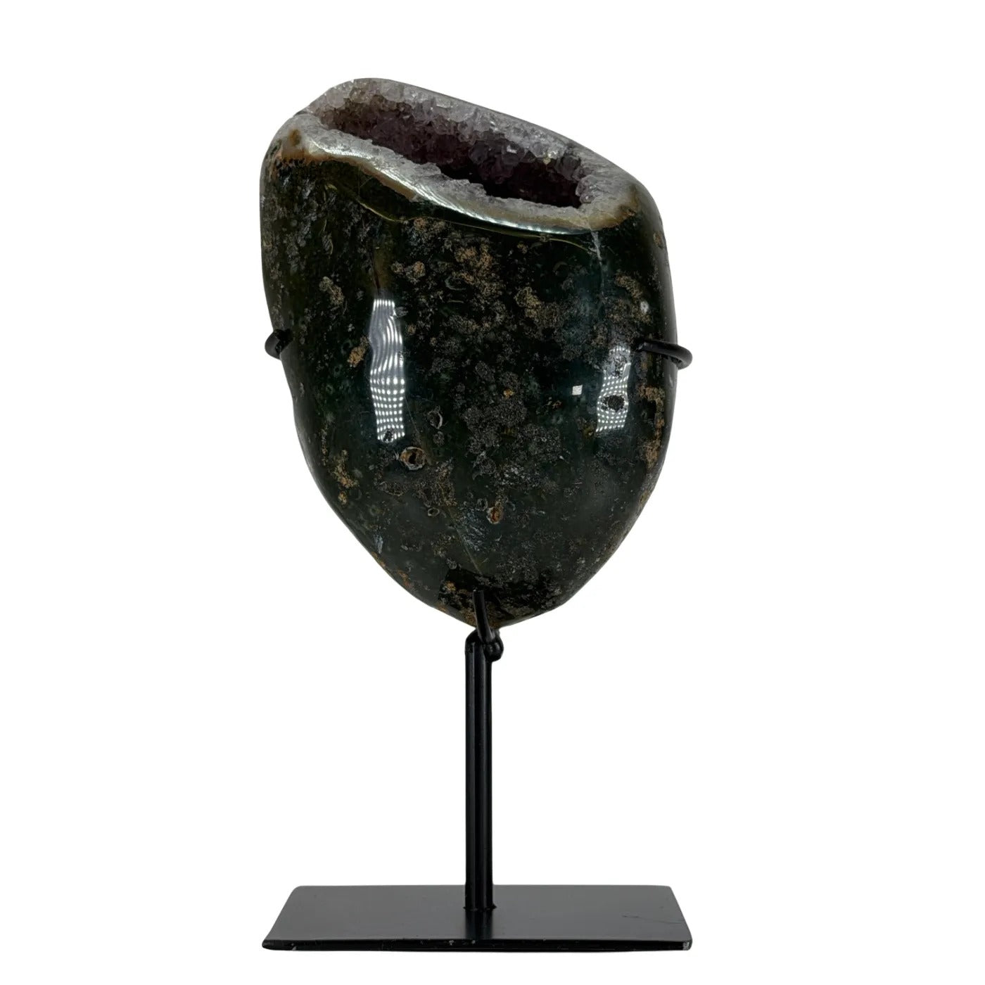 Amethist geode met agaat op standaard #12