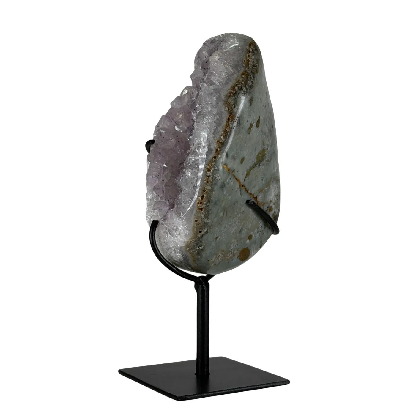 Amethist geode met agaat op standaard #13