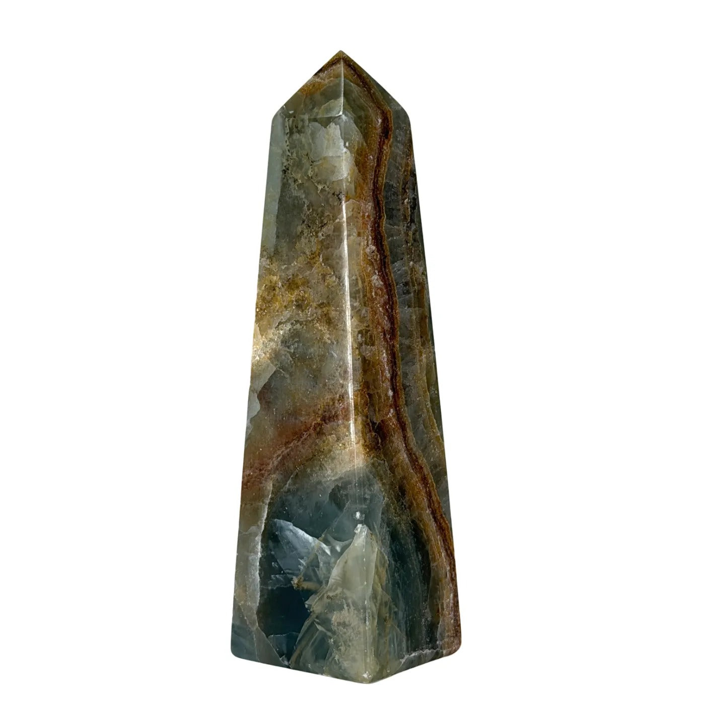 Blauwe Onyx Obelisk – Gepolijst