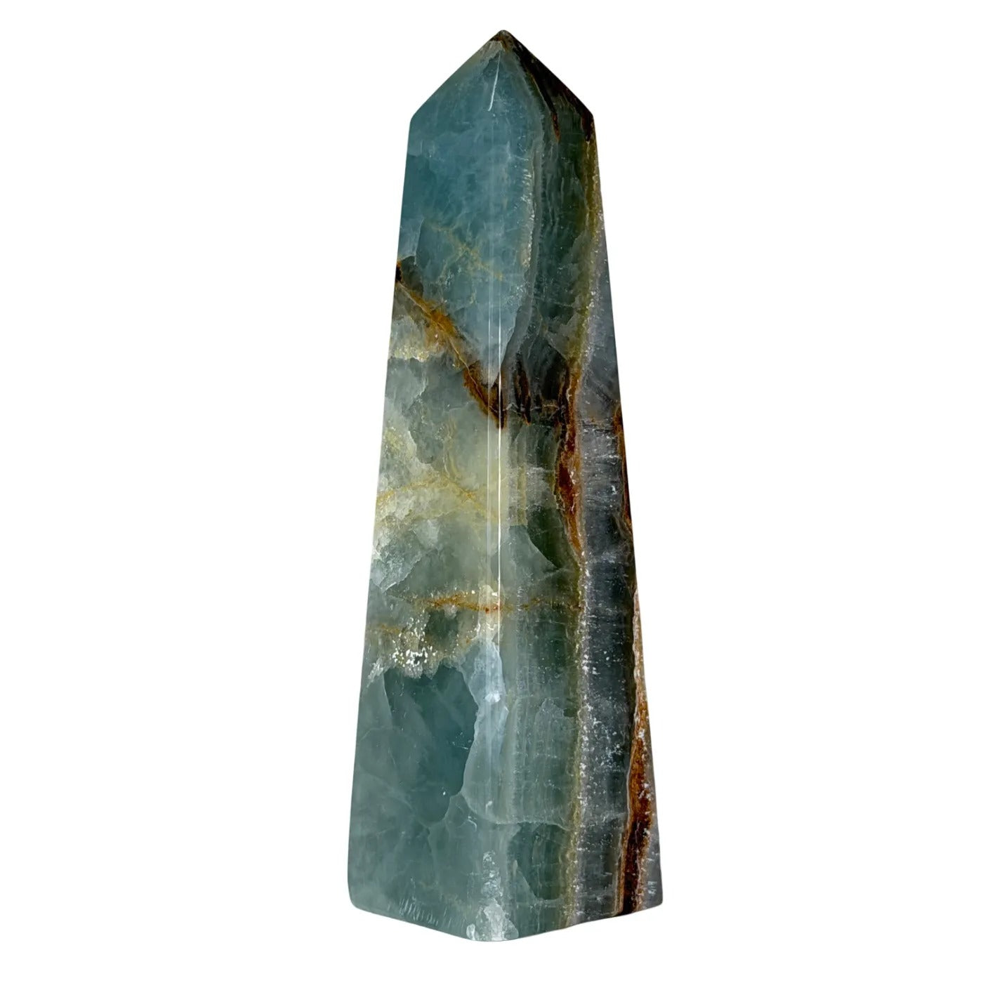 Blauwe Onyx Obelisk – Gepolijst