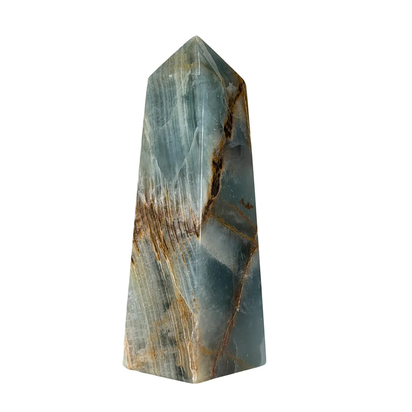 Blauwe Onyx Obelisk – Gepolijst