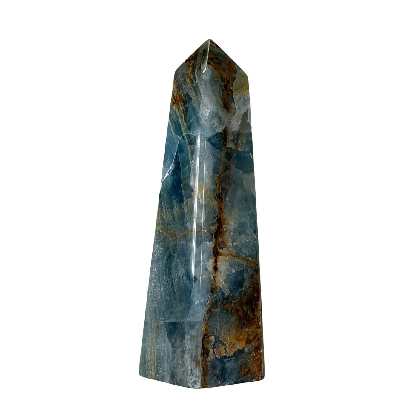 Blauwe Onyx Obelisk – Gepolijst