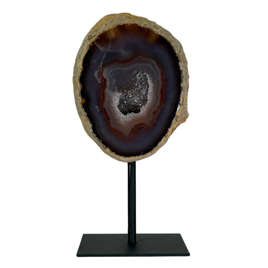 Natuurlijke agaat geode op voet uit Brazilië – 19 cm