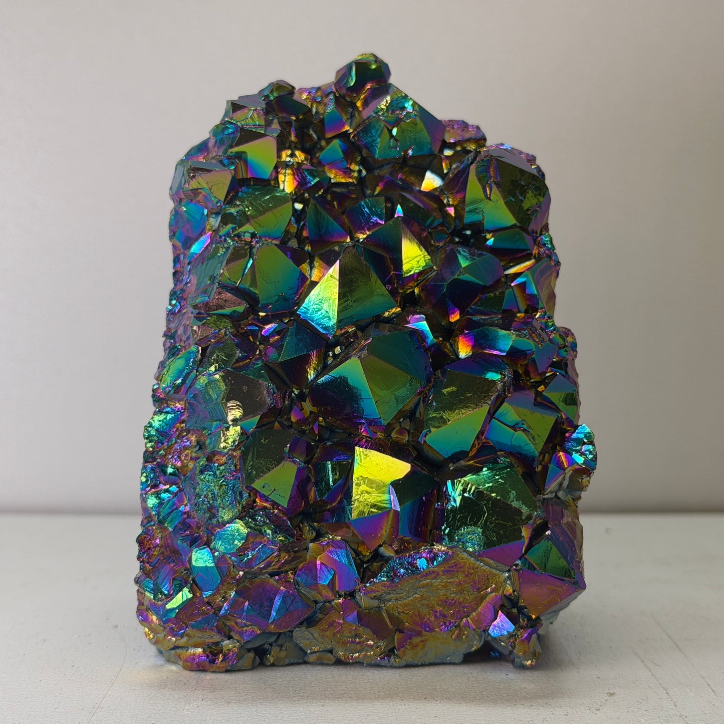 Rainbow Titanium Kwarts Cut Base