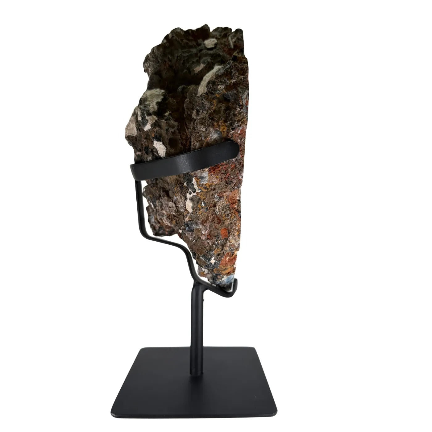 Agaat Rots met Zwarte Chalcedoon & Druzy op Standaard – 4,1 kg