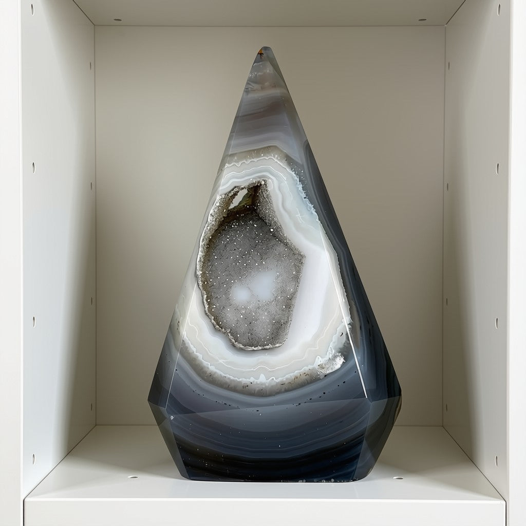 Natuurlijke agaat in diamant vorm